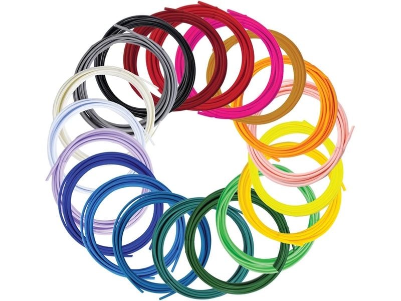 3Doodler 3D Pen Filament Flow Nachfüllpack 20 Farben x 3 m Nachfüllpack Polyacticsäure (PLA)