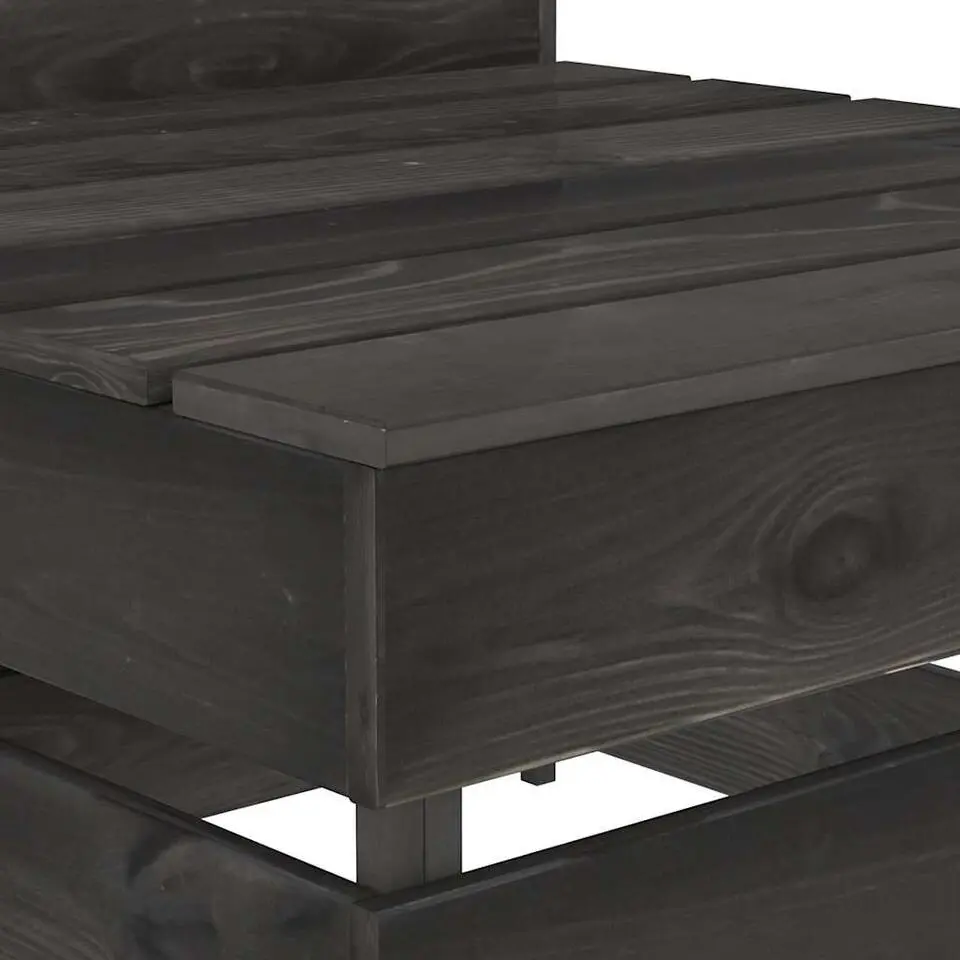 vidaXL - Tuinmiddenbank pallet - Grijs - Geïmpregneerd grenenhout - 60x70x66 cm