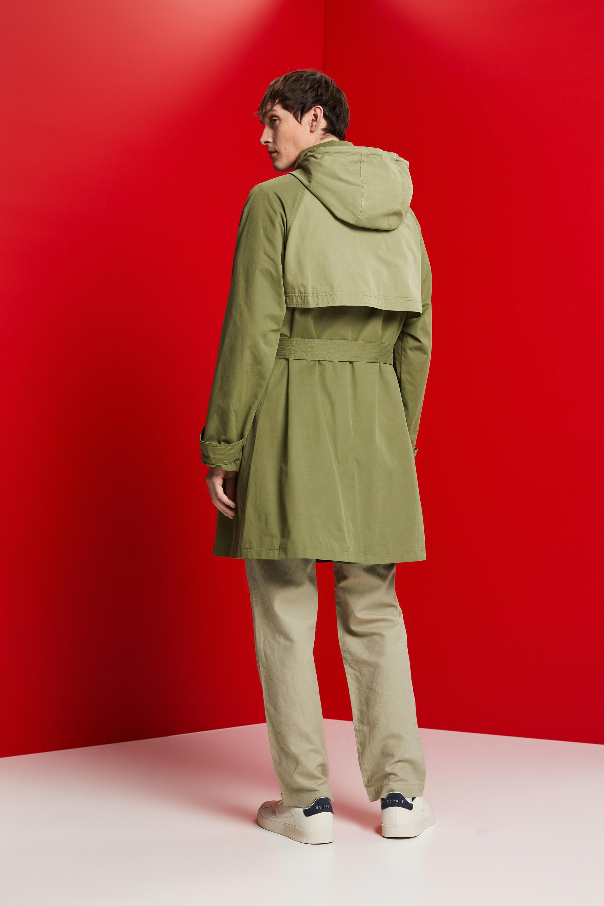 Trench-coat court à capuche