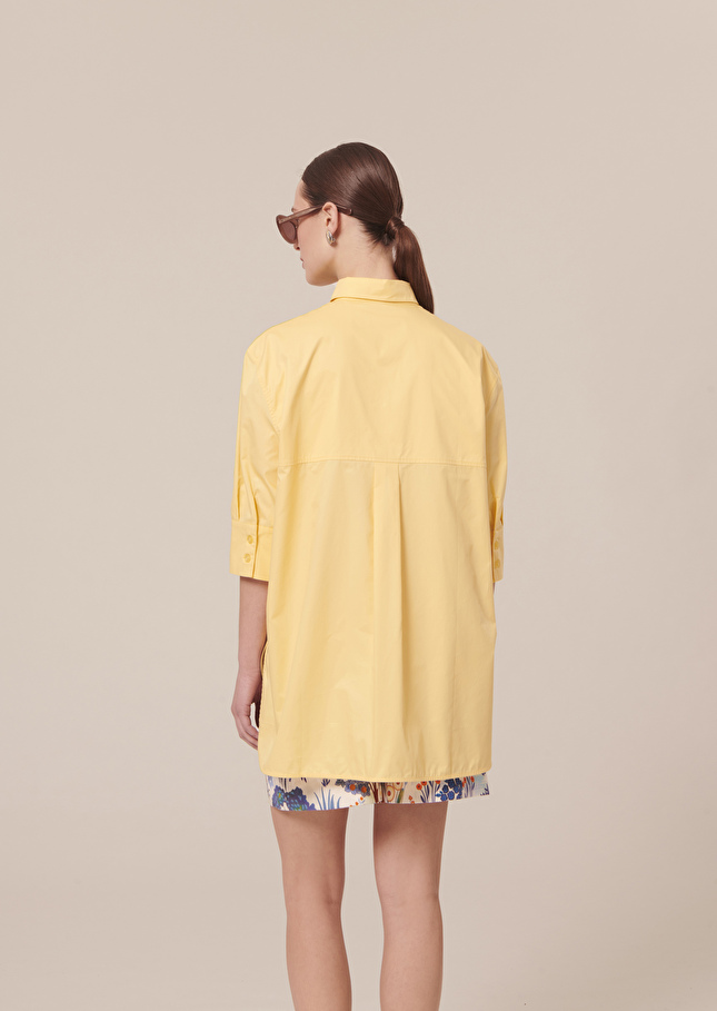 Top Tallulahjaune en popeline