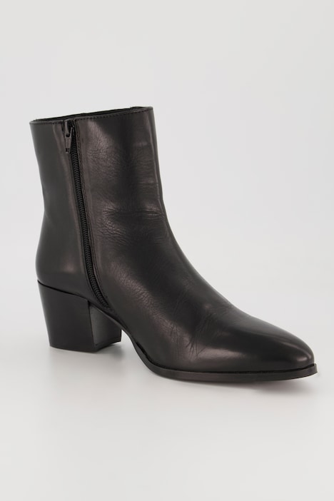 Leder-Stiefeletten, Zipper, Wechselfußbett, Weite H