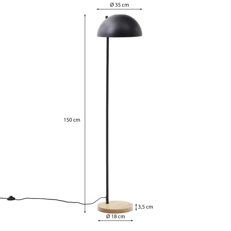 Kave Home Catlar vloerlamp zwart