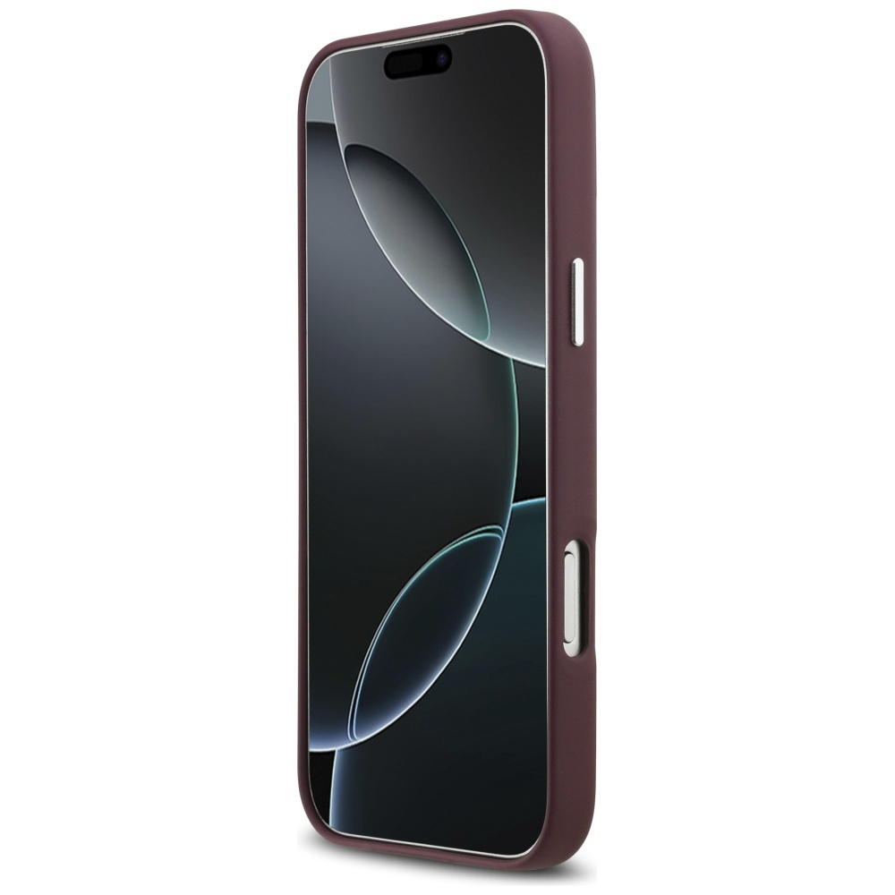 iPhone 17 Pro Max MagSafe Leder Hardcase Hülle Sign Full Wrapped Metal (BMHMP17X23PUFWR) - Weinrot