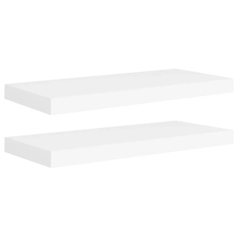 vidaXL - Wandschap - Wit - MDF - 60 x 23.5 x 3.8 cm - 2 stuks
