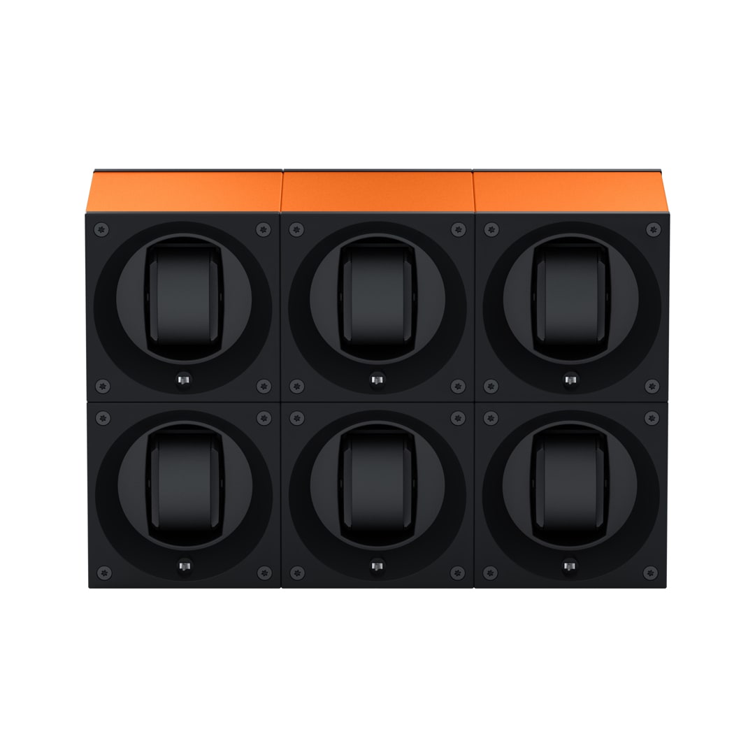 SwissKubik Masterbox Aluminium Orange - 6 Uhren