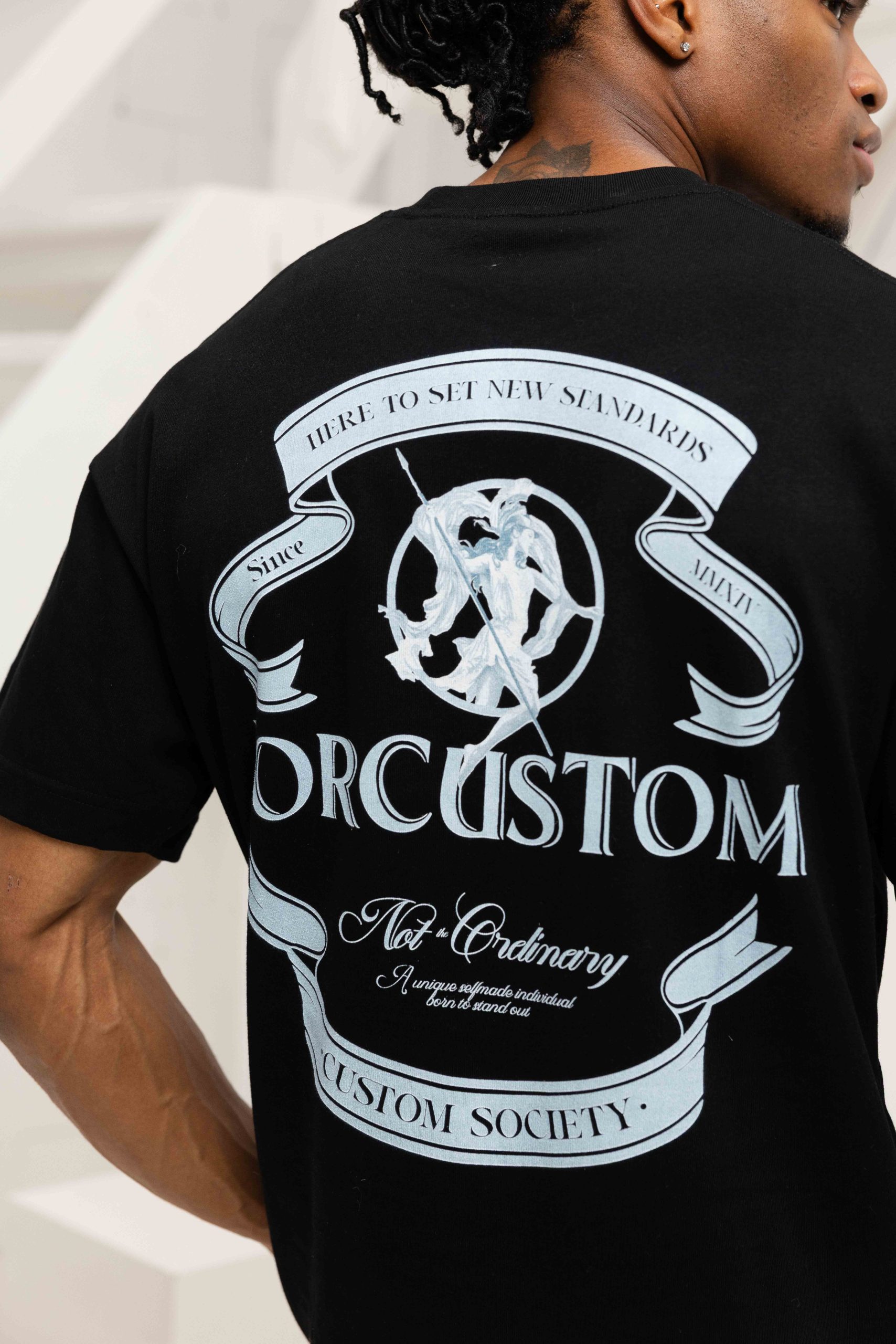 Jorcustom Ribbon Loose Fit T-Shirt Heren Zwart