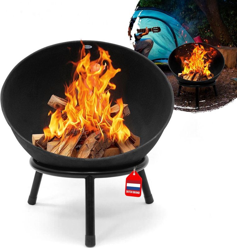 HEAT - Kappa - Vuurkorf - Zwart - Staal - Ronde Vuurkorf op Poten