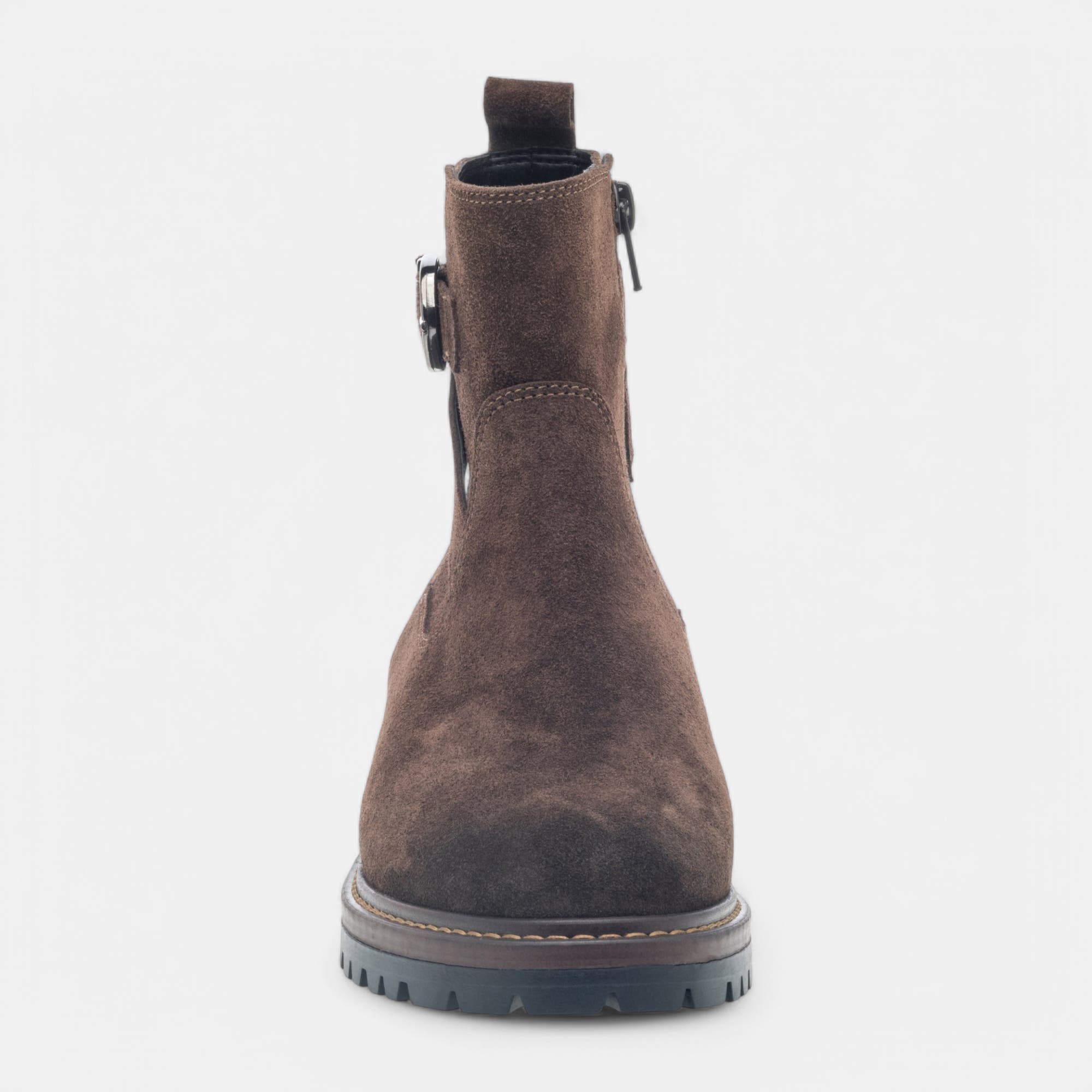 Boots Femme en cuir marron