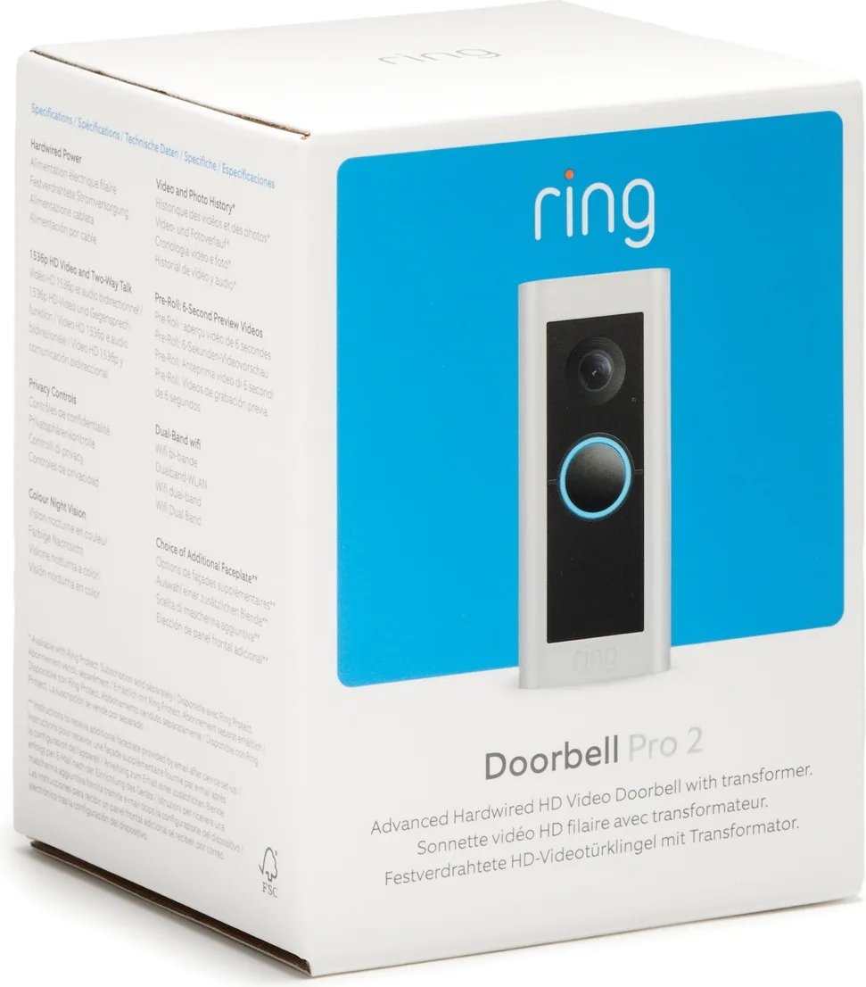 Ring Video Doorbell Pro 2 Nickel Satiné (filaire)   Transformateur Sonnette connectée