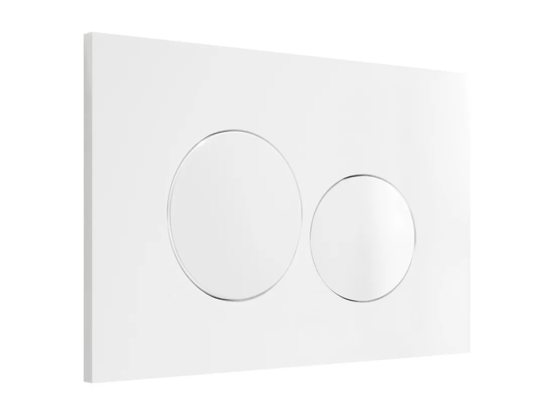 Pack WC suspendu blanc mat avec bâti-support et plaque de déclenchement blanche - CLEMONA
