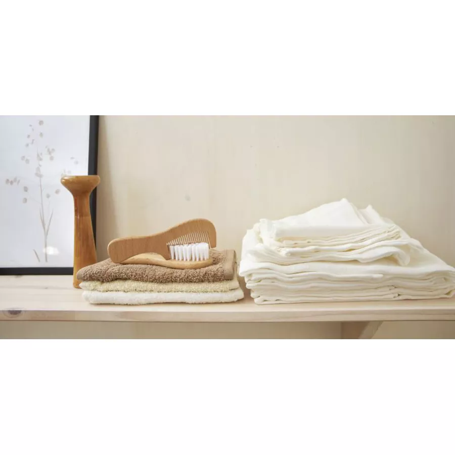 Meyco Musselin Waschhandschuhe 3er Pack Uni Offwhite