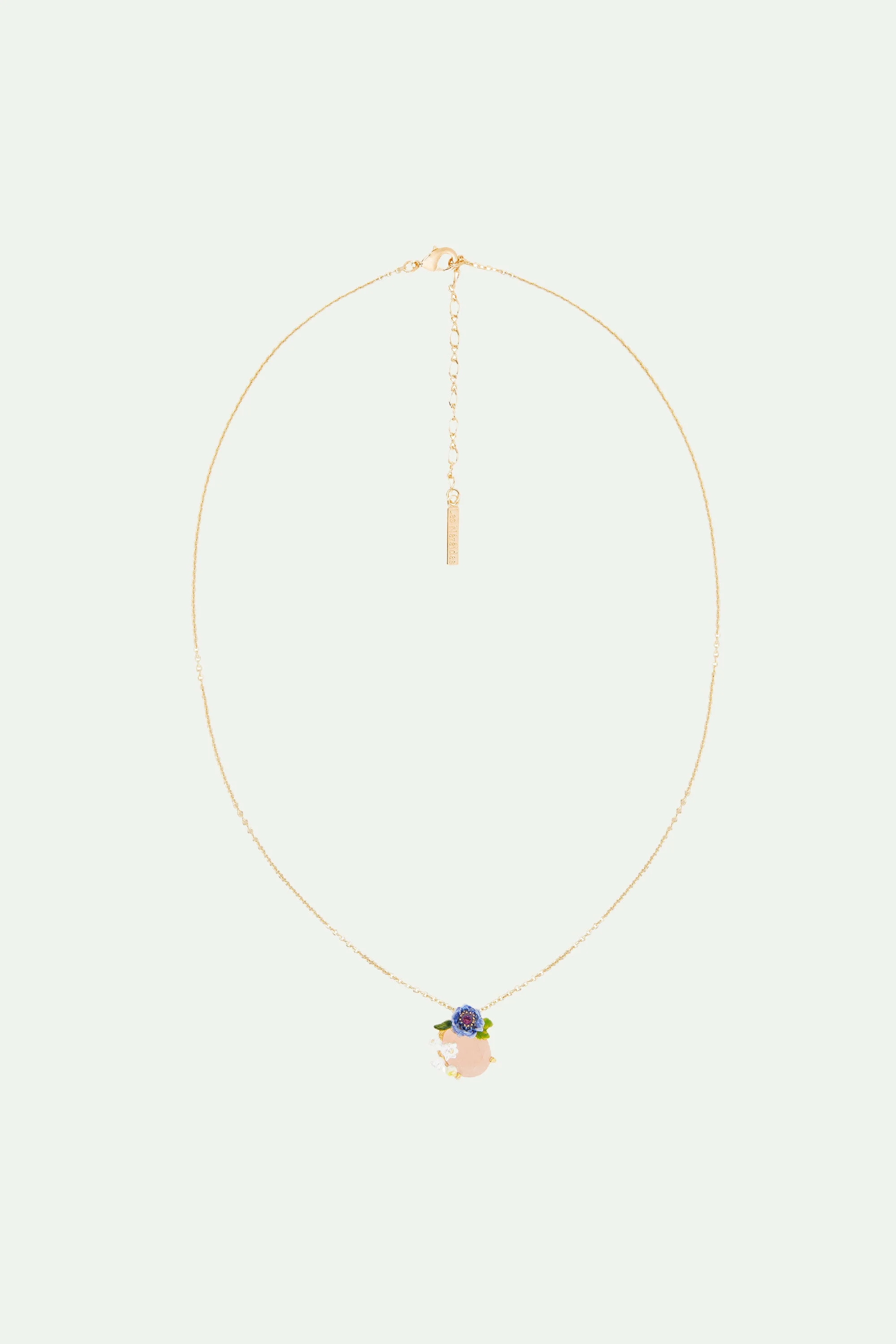 Collier pendentif quartzcomposition florale | Multicolore