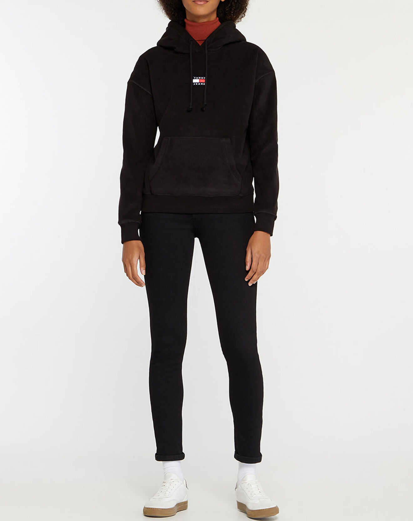 Tommy Jeans Sweat en Polaire Center Badge Fleece noir