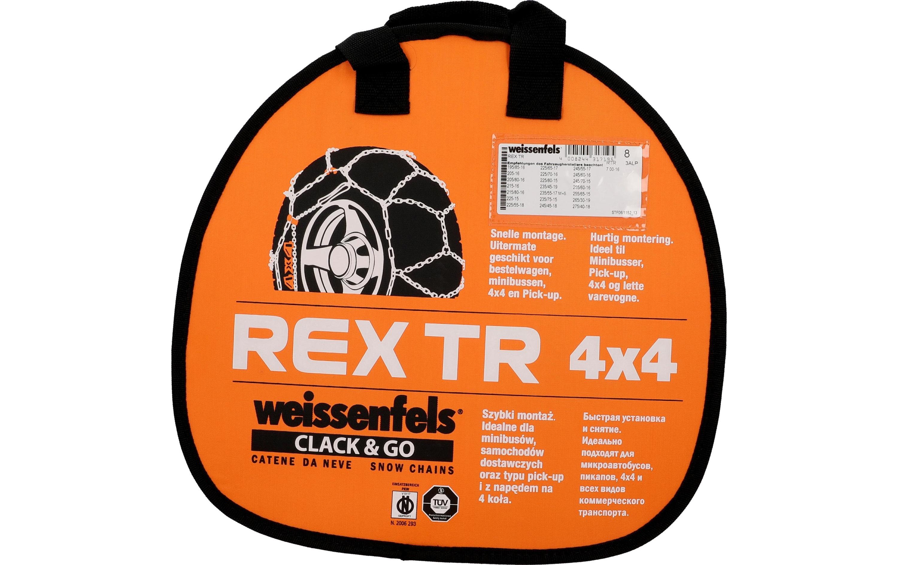 Stahlschneekette Rex TR 4 x 4 Gruppe 8<br>Schneeketten mit professioneller Leistung