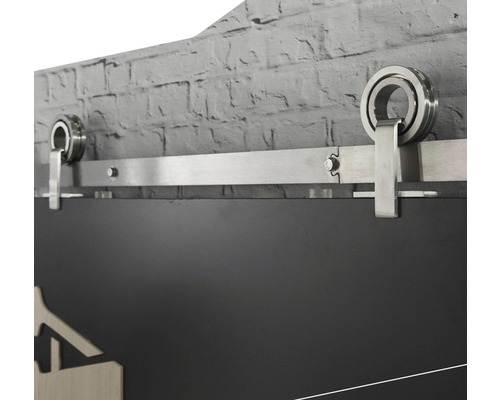 Intersteel 200 cm Modern Top schuifdeursysteem, geborsteld roestvrij staal