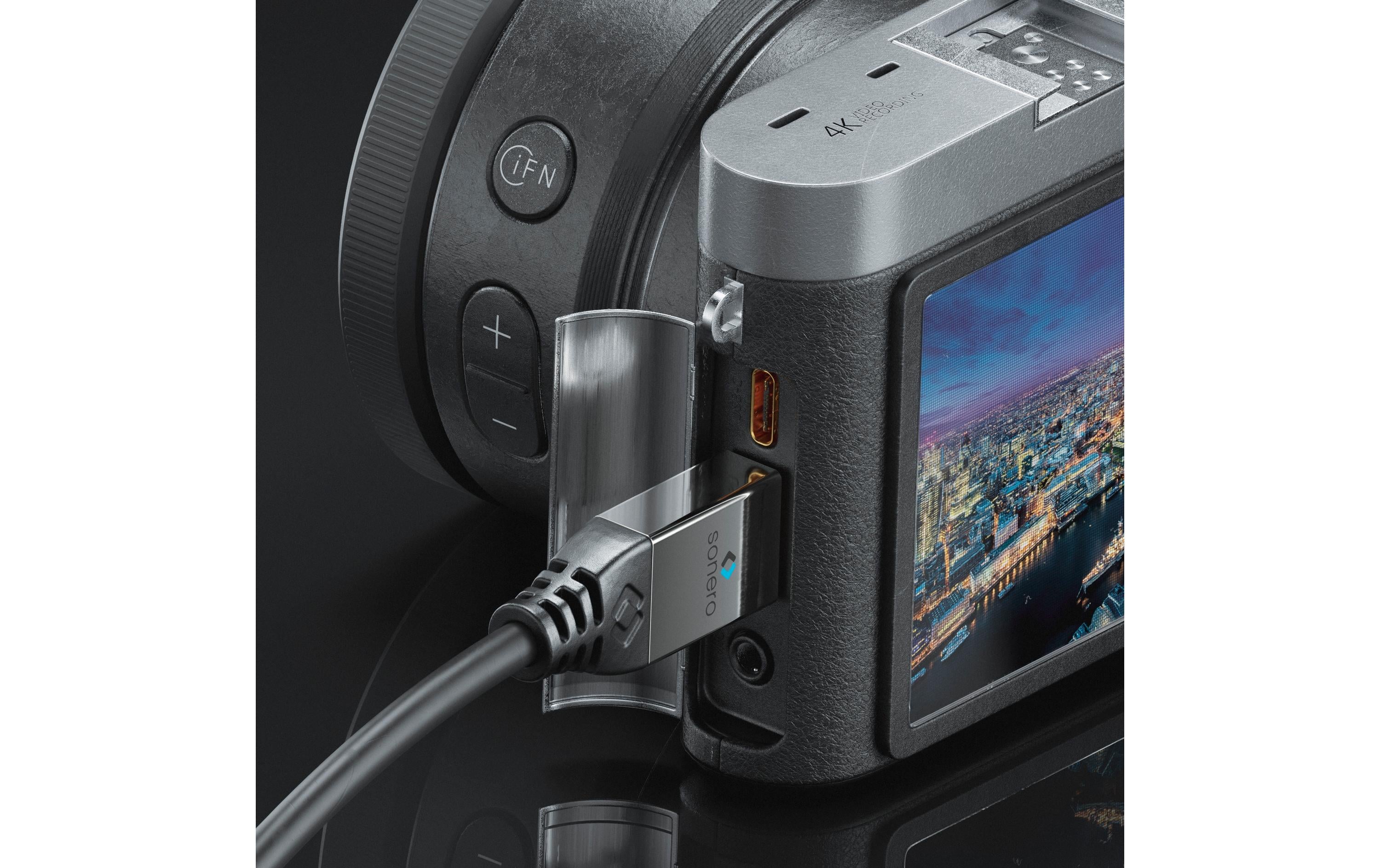 Adapterkabel 4K High Speed Micro-HDMI (HDMI-D) - HDMI4K High Speed Micro HDMI Portsaver Adapter mit Ethernet Kanal