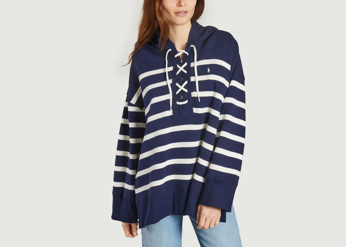 Pull rayé à lacets Polo Ralph Lauren