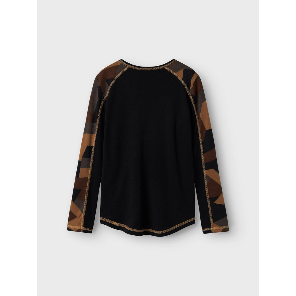 Køb Name It Black AOP Willto Uld Bluse