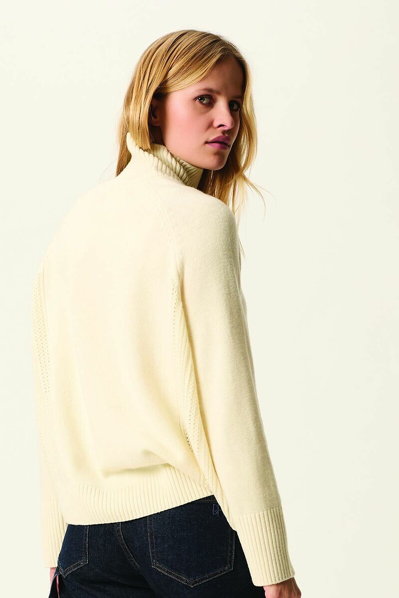DES PETITS HAUTS<br>Suéter de lã com gola alta, ARAMIS