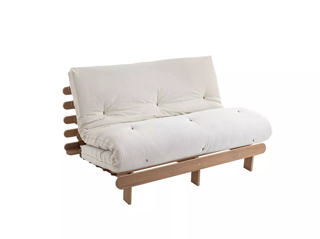 Matelas futon coeur en mousse à mémoire de forme, écru 90x200