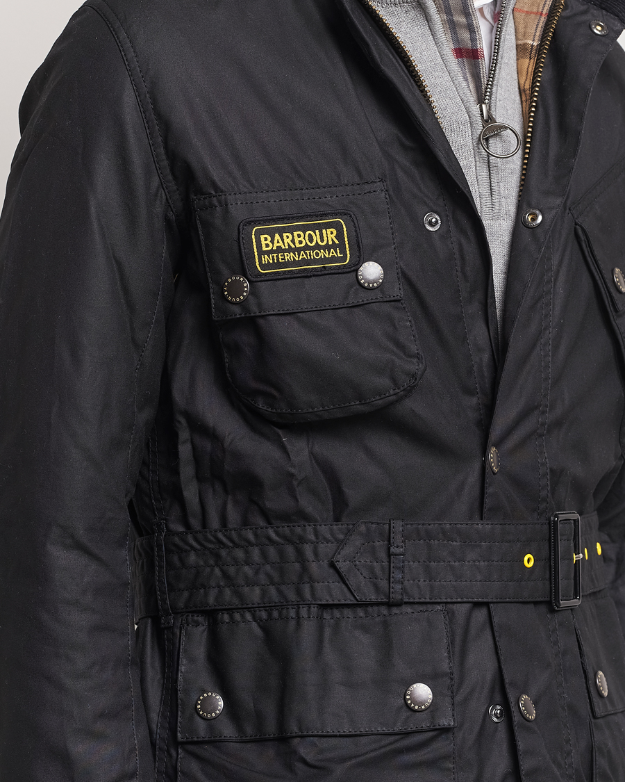 Barbour International Slim Wax Jacket Black