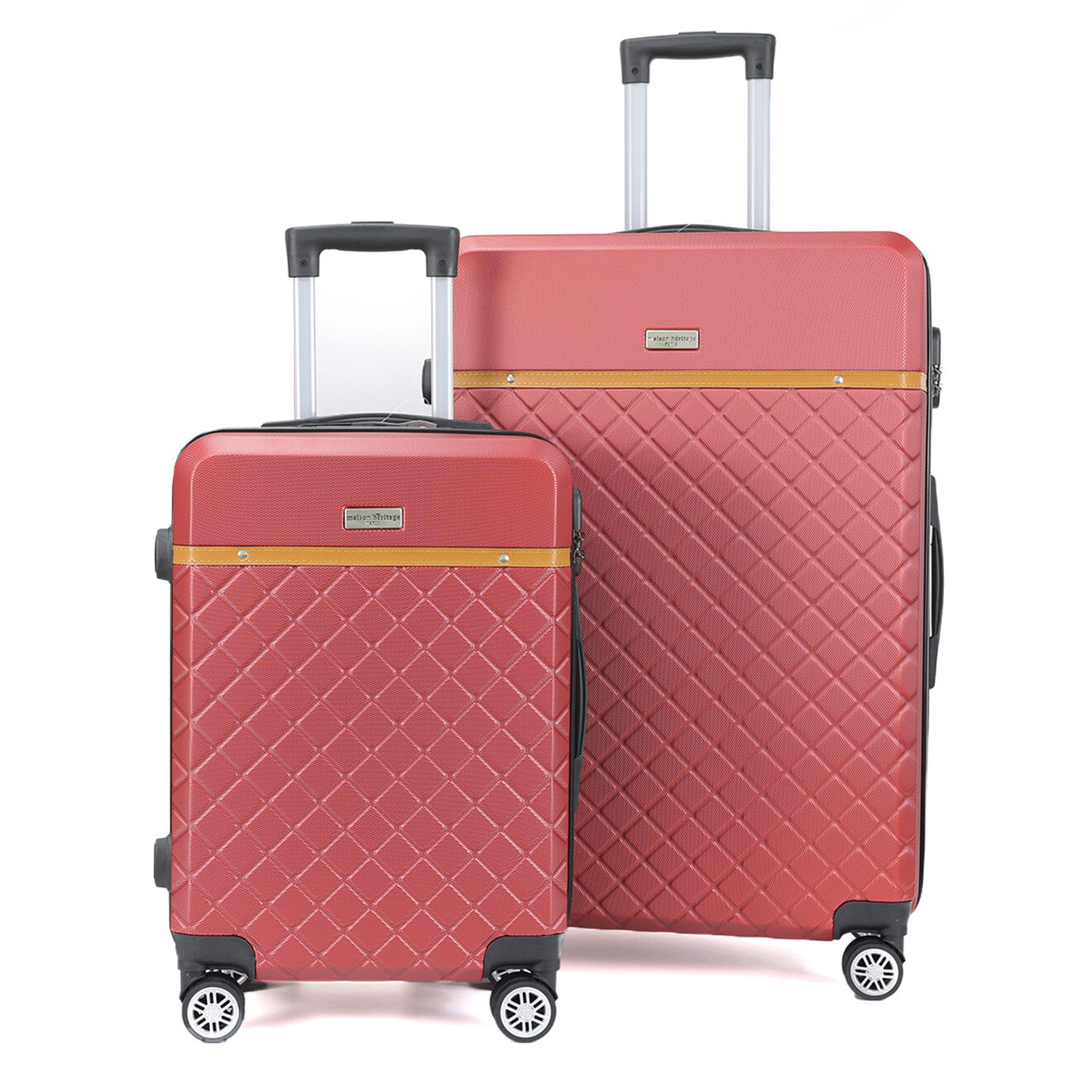 Maison Héritage 2 Valises 4 roues doubles Odeon 55/65 cm rouge bordeaux