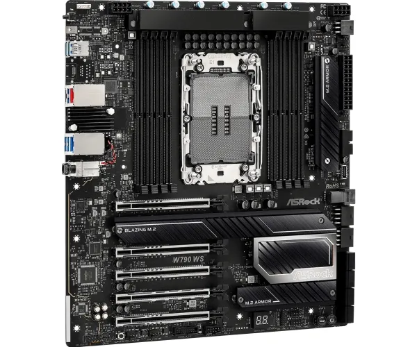 ASRock W790 WS R2.0 - Bundkort - udvidet ATX - LGA4677 Socket-E - W790 Chipset - USB-C 3.2 Gen 2x2, USB 3.2 Gen 1, USB 3.2 Gen 2 - 10 Gigabit LAN, 2.5 Gigabit LAN - HD Audio (8-kanaler)