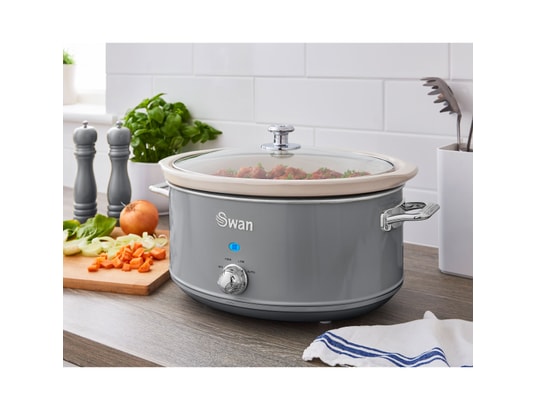 SWAN - Multicuiseur Sf17031grn retro mijoteuse 6,5l poêle amovible en céramique...