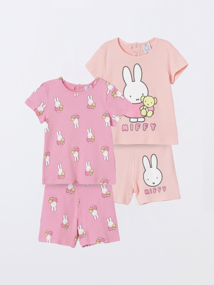 Conjunto com 2 pijamas estampados da Miffy - Laranja Claro