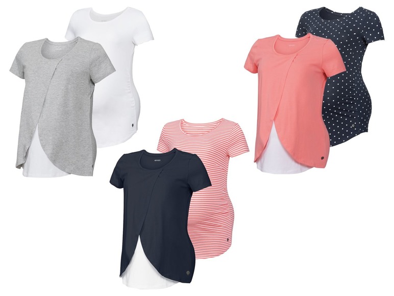 Set van 2 zwangerschapsshirts, katoen