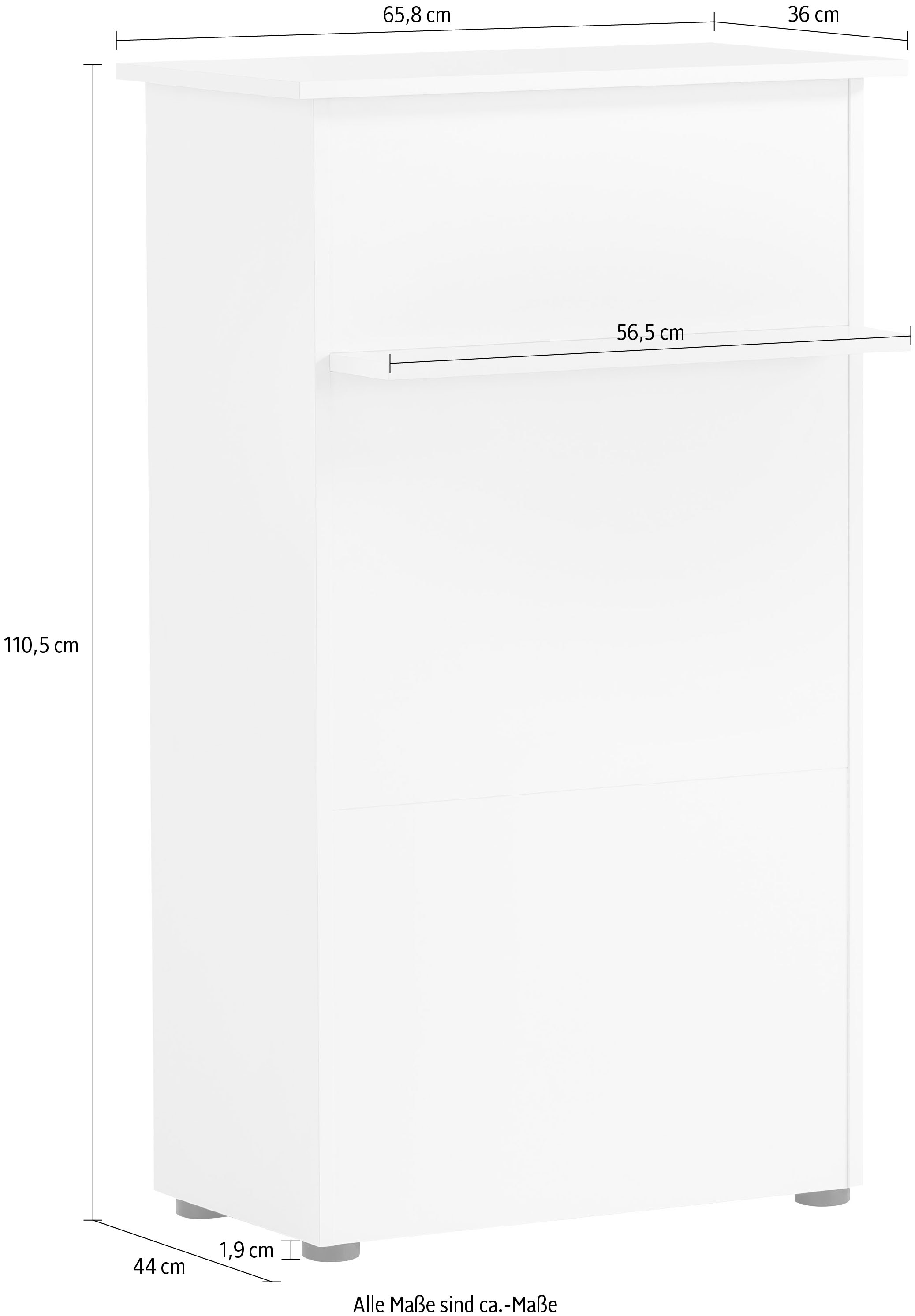 Schildmeyer Empfangstheke , Empfangstresen, 65x110 cm, Soft-Close-Ausstattung,