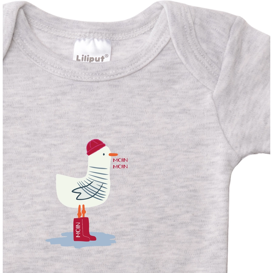 Liliput Baby-Bodies MOIN grau- melange marine