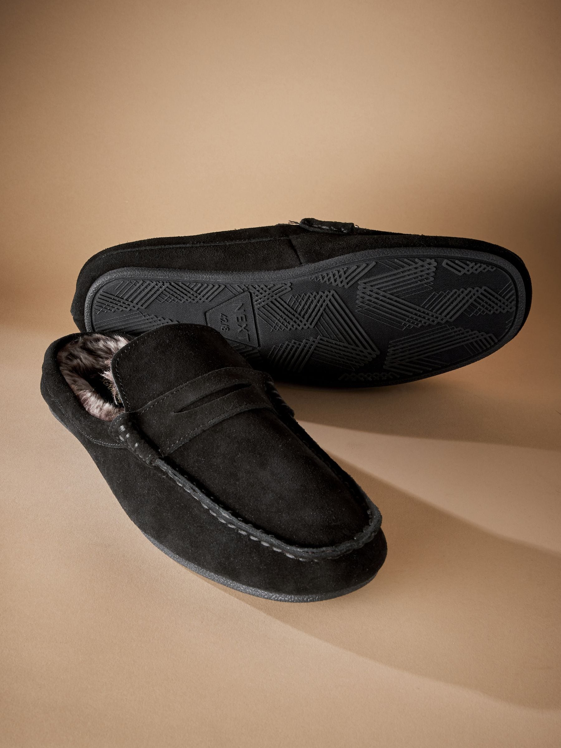 Zwart - Signature Faux Fur Lined Moccasin Mule Slippers