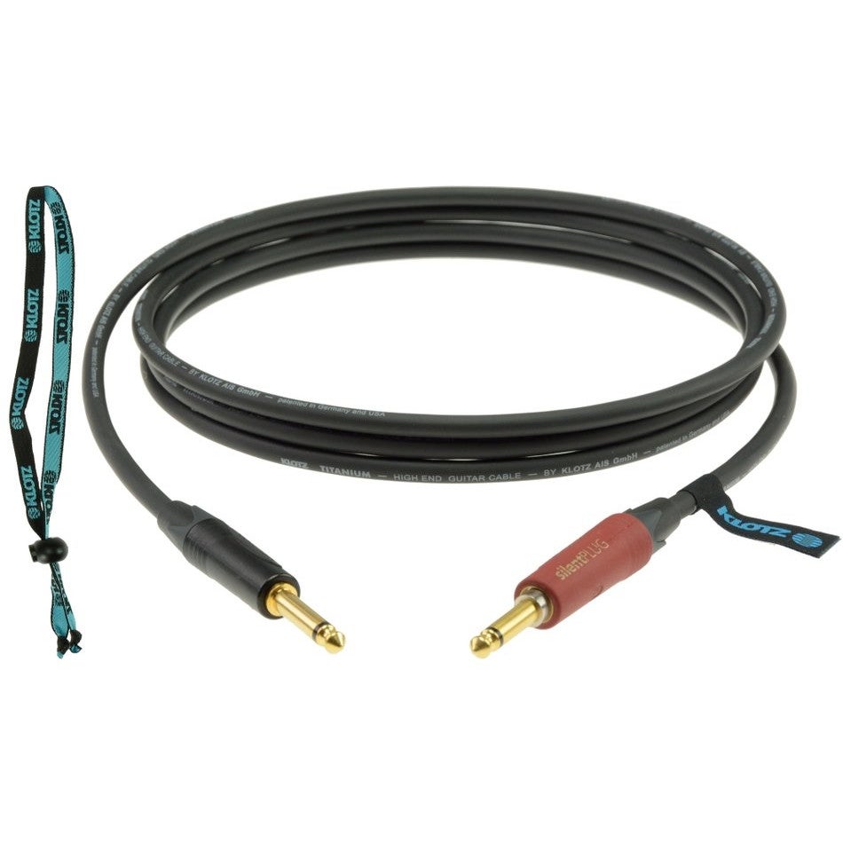 Klotz TI-0300PSP Titanium 2p jack-2p jack verguld silent plug gitaarkabel 3m