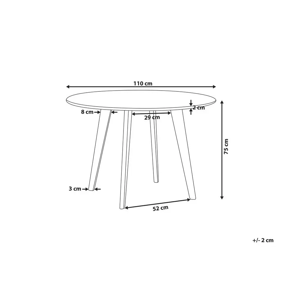 MOSBY - Ronde eettafel - Grijs - 110 cm - MDF