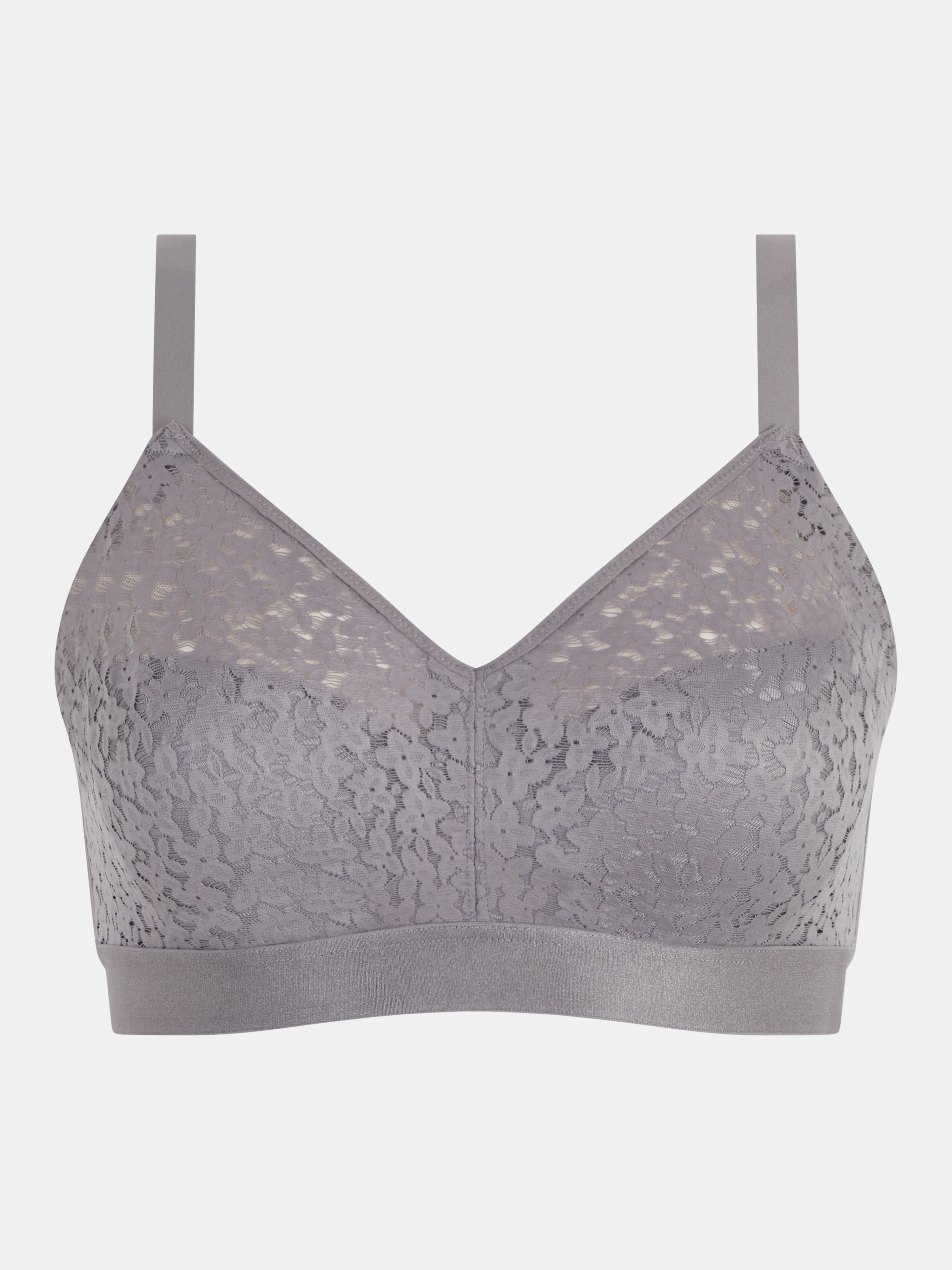 NORAH - Soutien-gorge sans armature maintien coques en dentelle | Gris