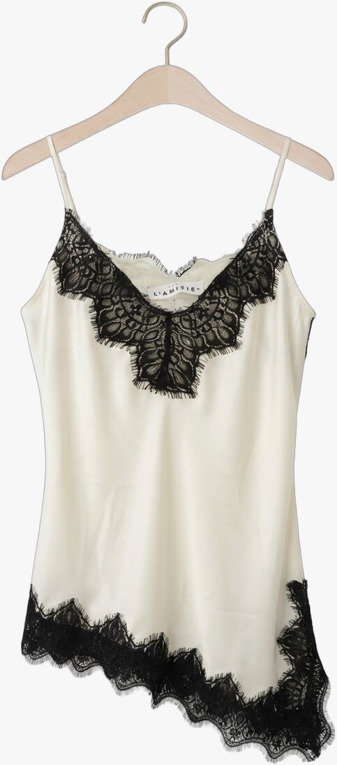 beige haute l'amitié tops & t-shirts naomi asym contrast lingerie top