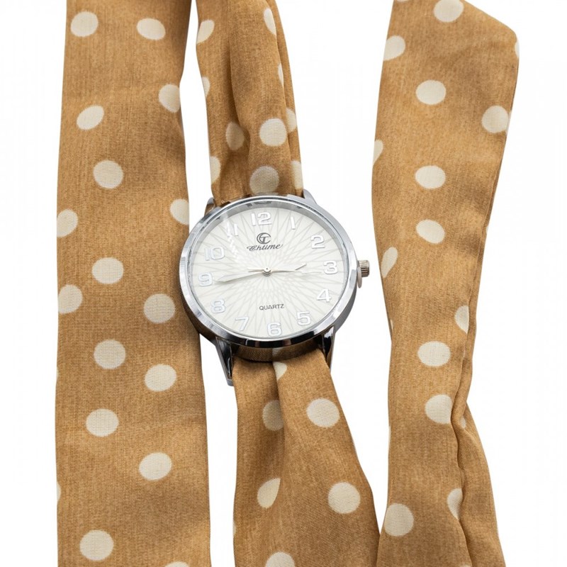 Montre Femme CHTIME bracelet Tissu Marron