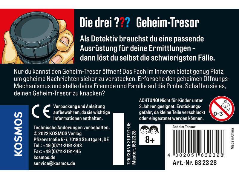 Kosmos Detektivausrüstung Die drei??? Geheim-Tresor Originelles Gadget für Nachwuchs-Detektive