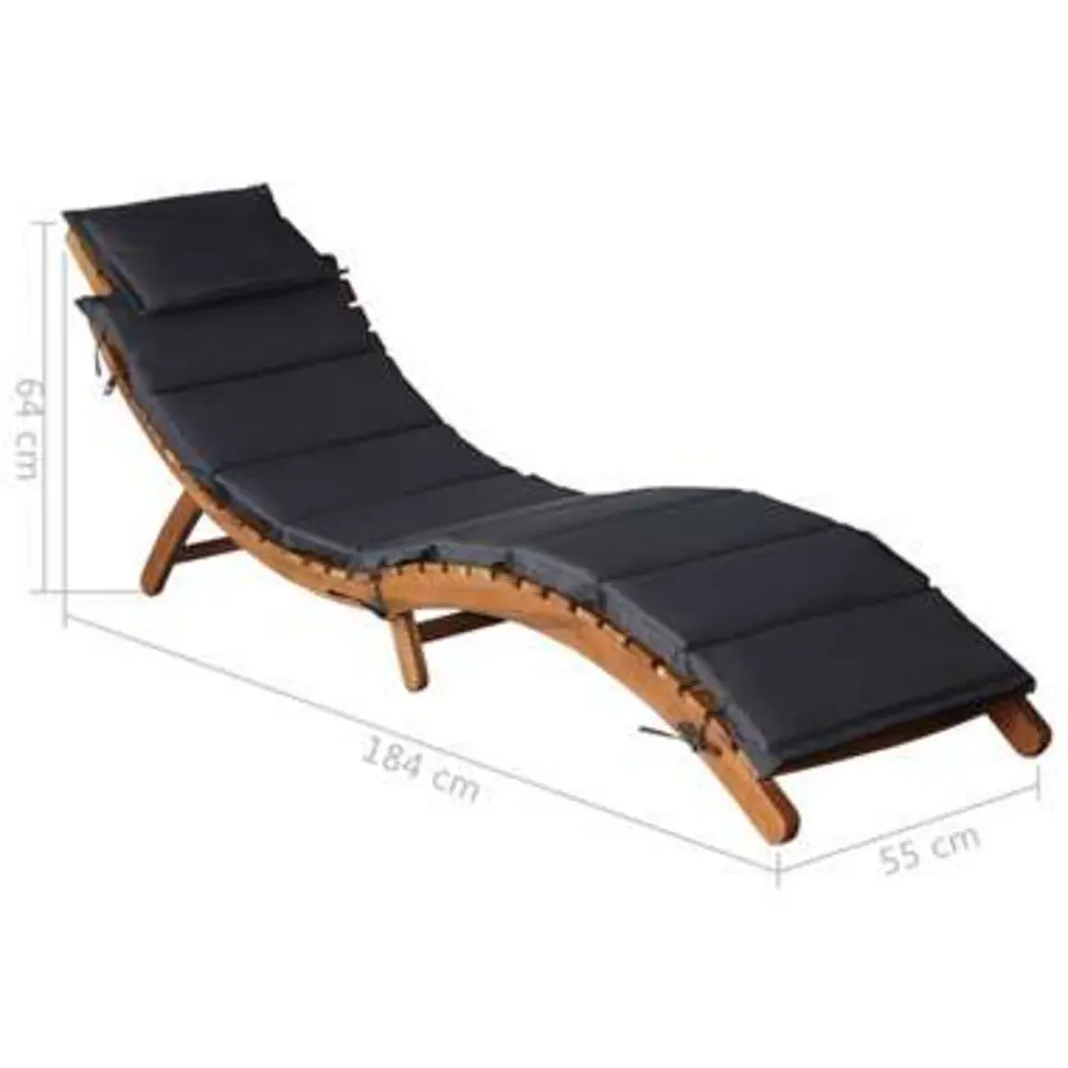 vidaXL - Ligstoel - Grijs - Hout