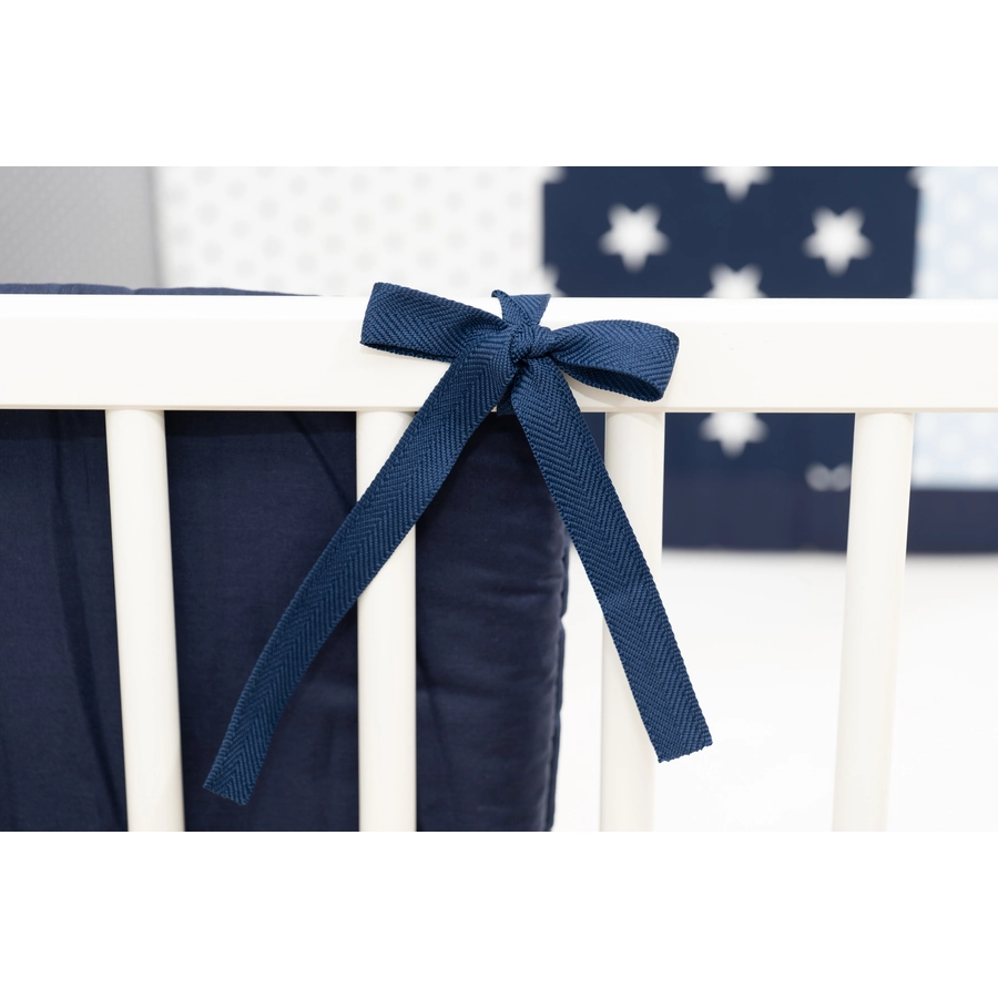 Ullenboom Patchwork-Nestchen für Babybett 140x70 cm Blau Hellblau Grau (210 cm Kopfbereich)
