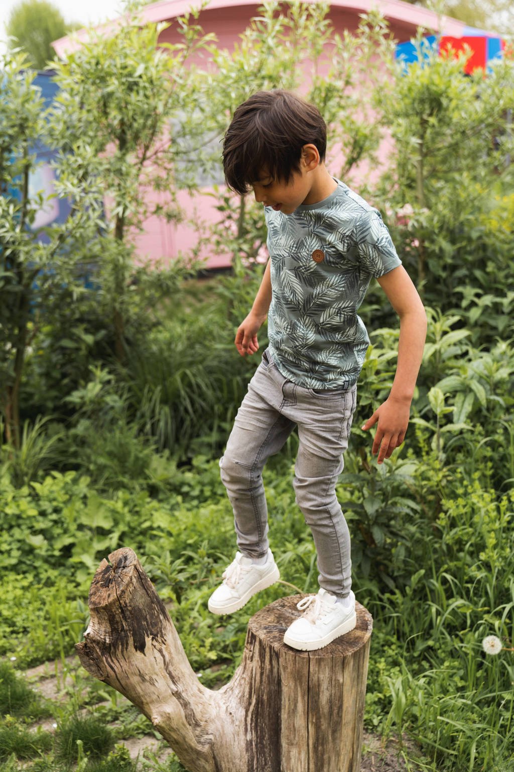 Koko Noko T-shirt met all over print groen/lichtgroen