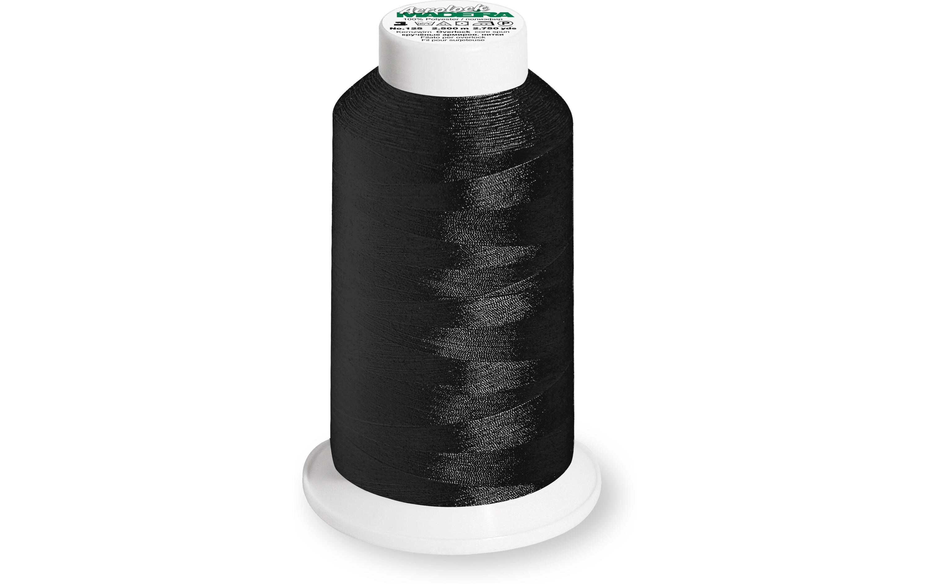 Näh-, Quilt und Overlockgarn Aerolock 125 Schwarz, 2500 mRobuster Overlockgarn für alle Näh-, Overlock- und Coverlockmaschinen