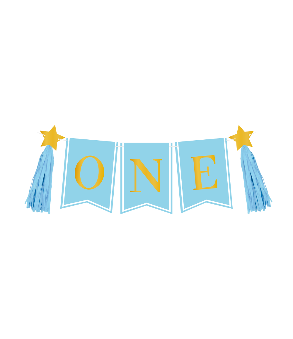 1 Jaar Versiering Pakket Blauw Kinderstoel