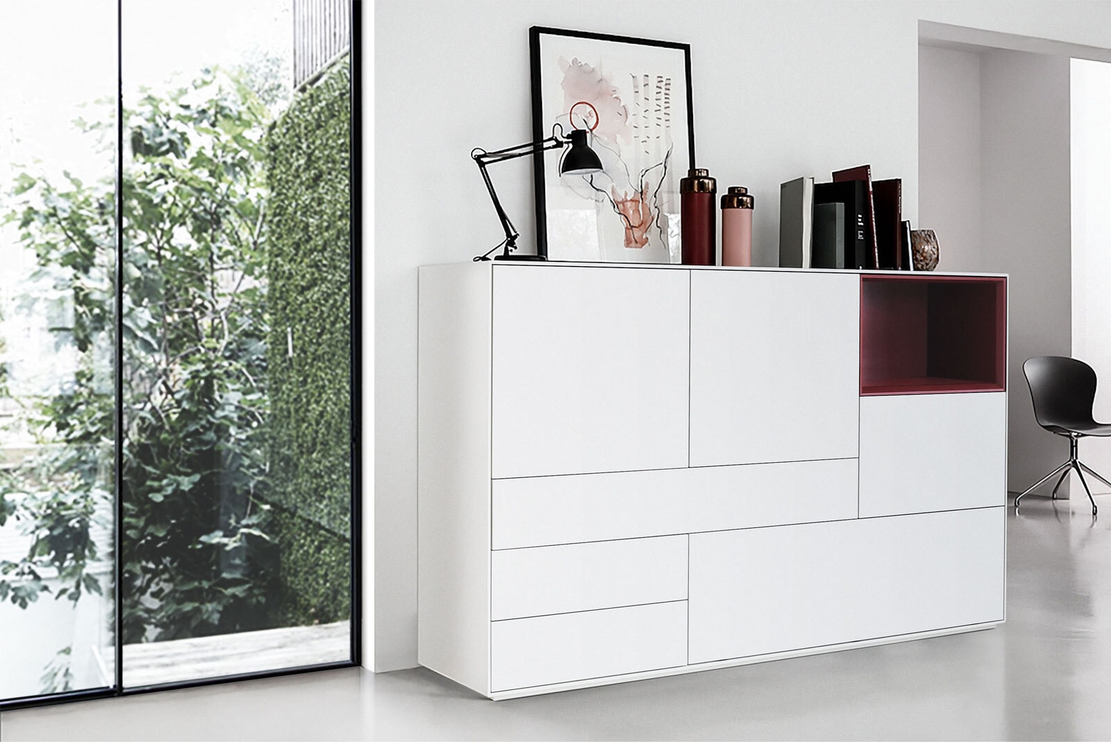Highboard MAYA 150 x 105 cm Weiß matt
