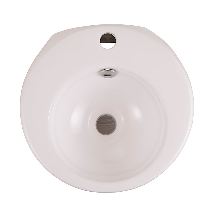Lavabo à poser GoodHome Ebro en céramique coloris blanc Ø36,5 x H.84 cm