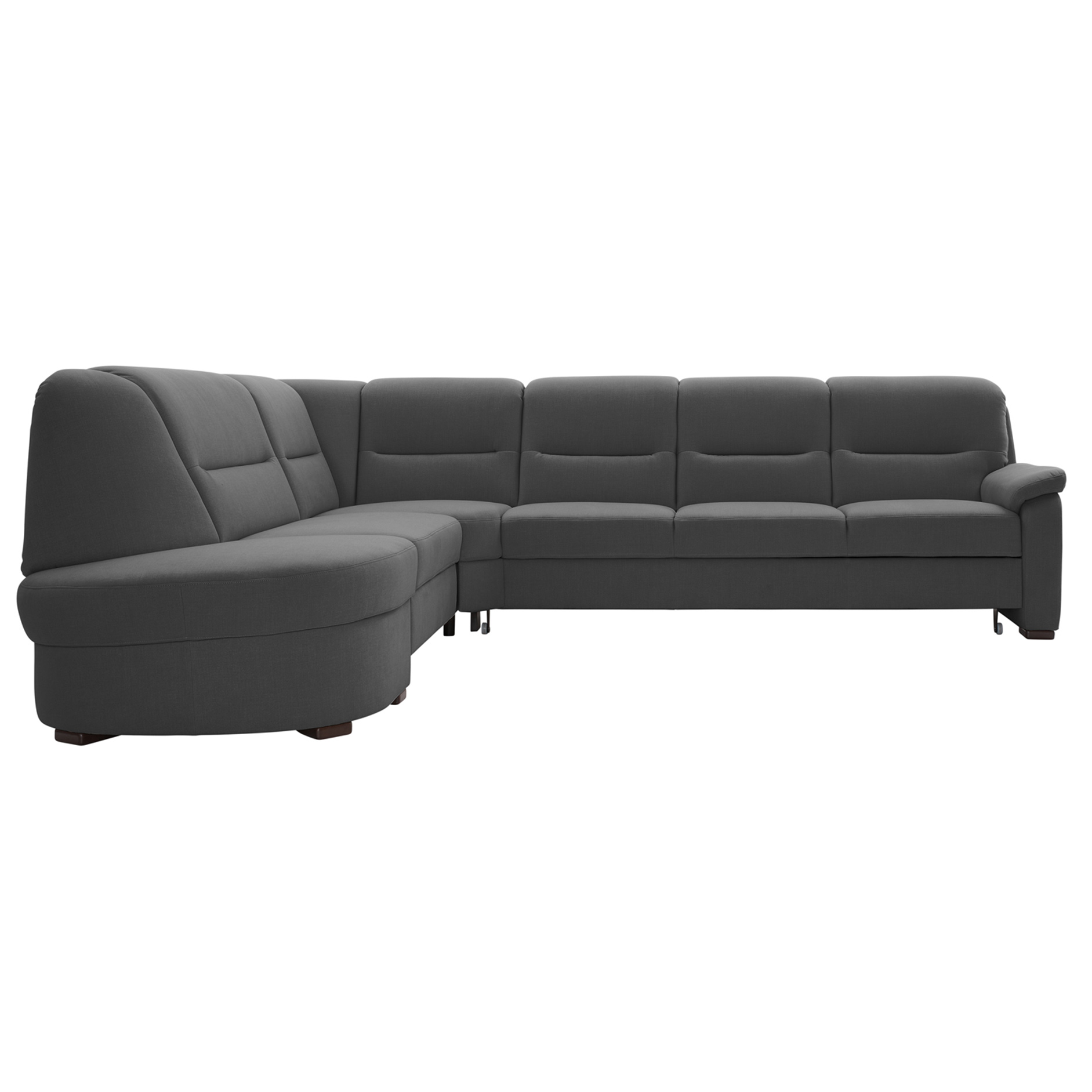 polsterpower Ecksofa - Miro grau - Basismodell - Ottomane links