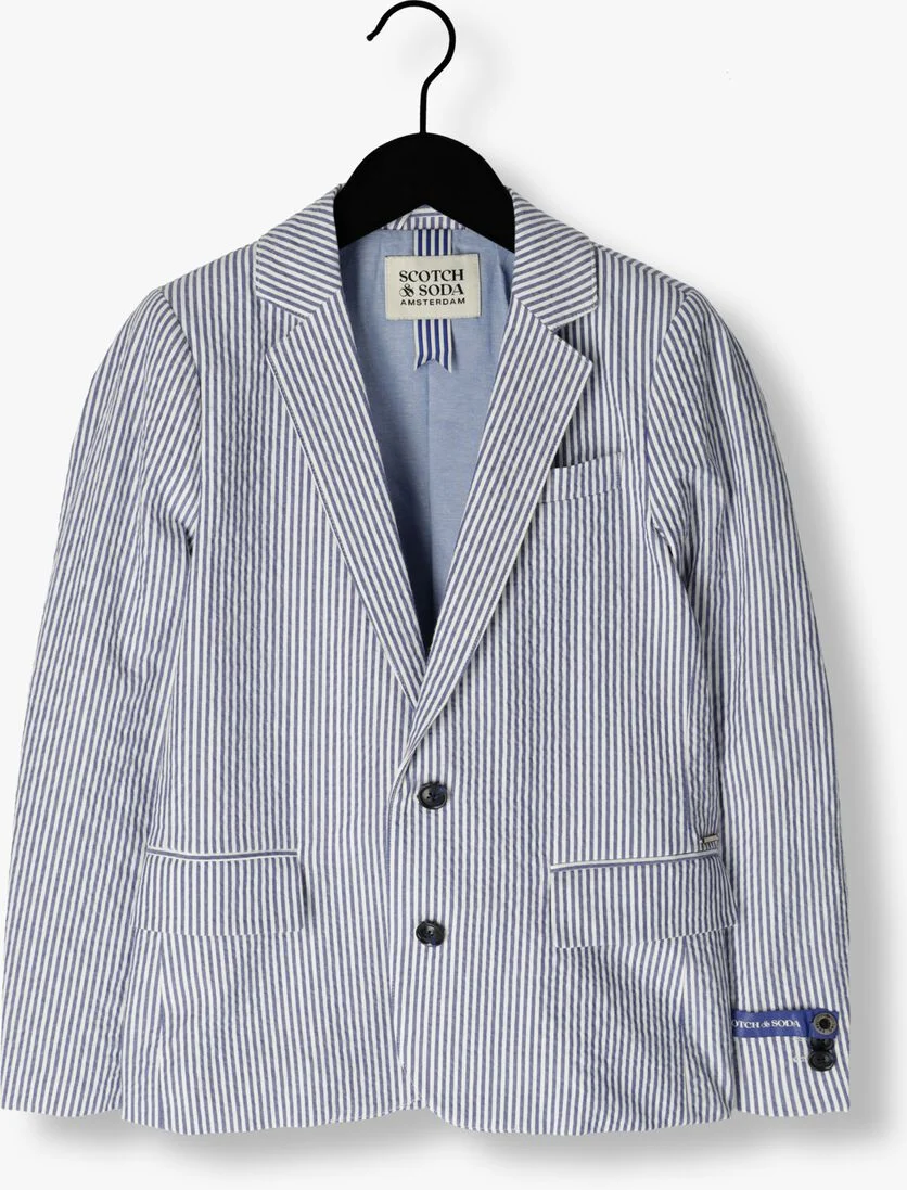 SCOTCH & SODA lichtblauwe scotch & soda colbert seersucker stripe blazer