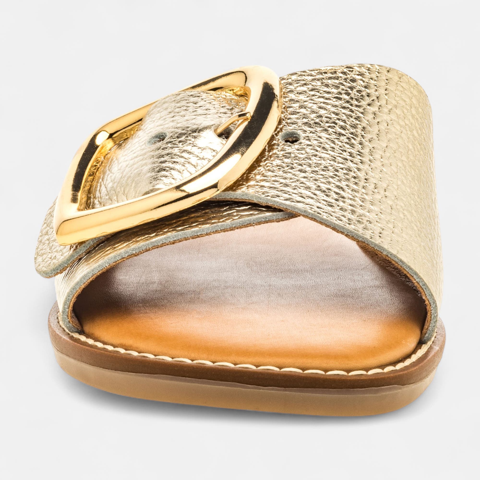 Mules Femme en cuir or