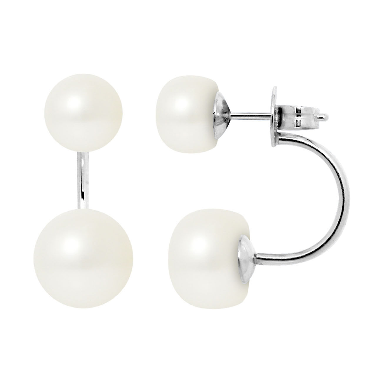 Mitzuko Boucles d'oreilles Marjolaine Argent Perles d'Eau Douce blanc naturel